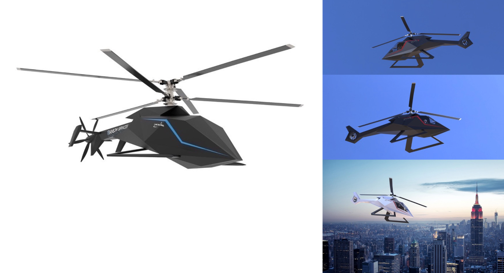 Futuristic helicopter concept — aerial mobility design by Yacouba Galle
