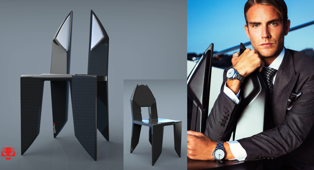 F1 Carbon fiber sculptural chairs — furniture design by Yacouba Galle